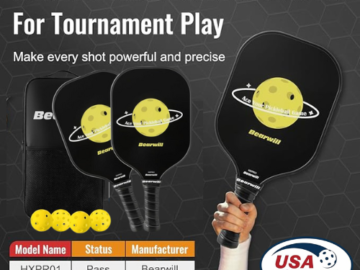 USAPA Approved Pickleball Set w/ 2x Paddles and 4x Balls $19.99 After Code (Reg. $50) – 5 Colors