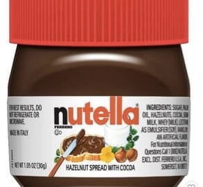 Mini Nutella Chocolate Hazelnut Spread Jars