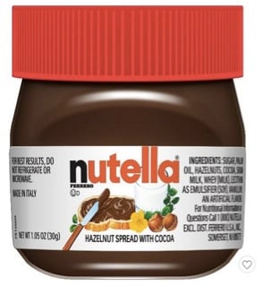 Mini Nutella Chocolate Hazelnut Spread Jars