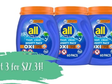 All Laundry Detergent 60-Count Pacs For $9.11 (reg. $19)!