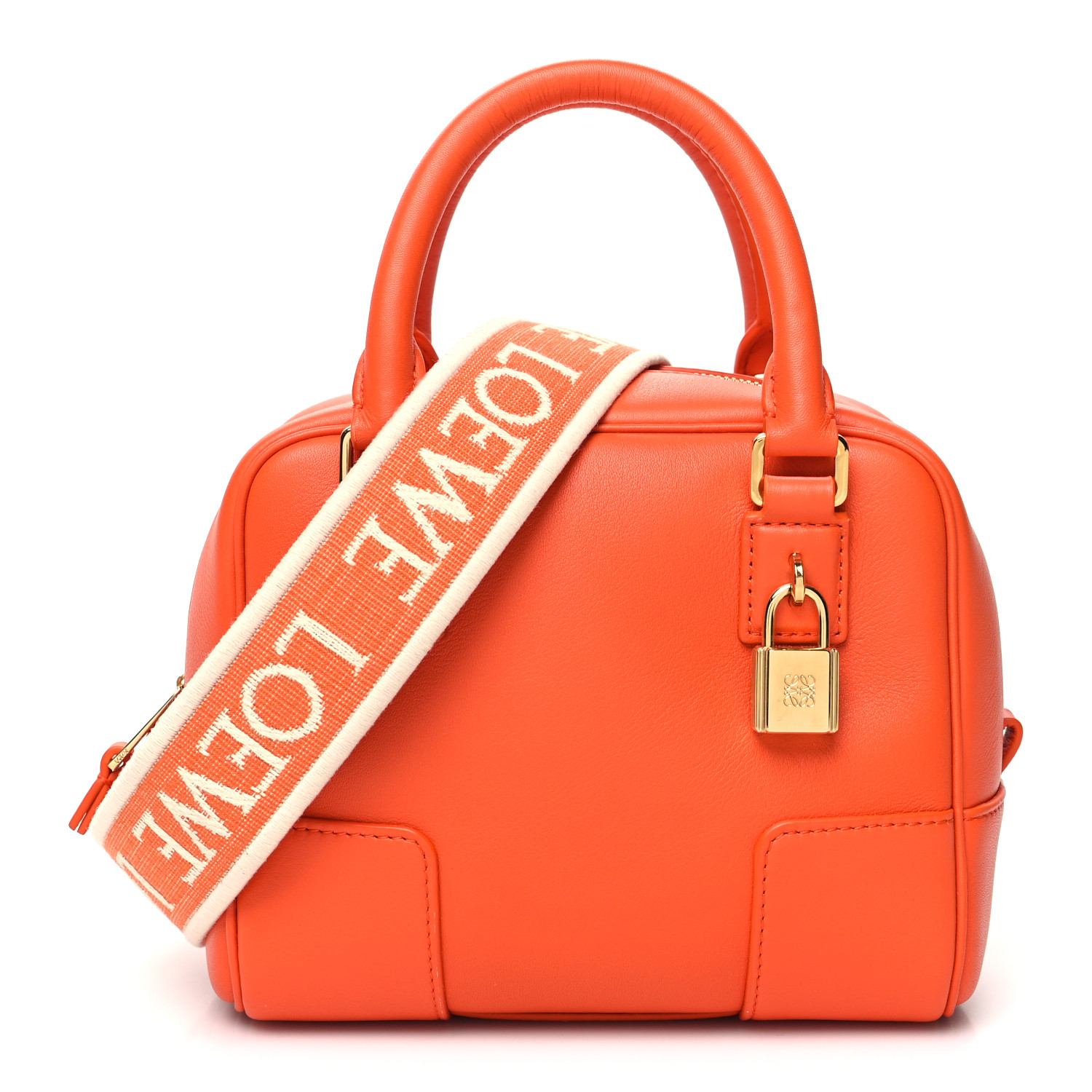 LOEWE Nappa Calfskin Amazona 16 Square Bag in the color Orange by FASHIONPHILE