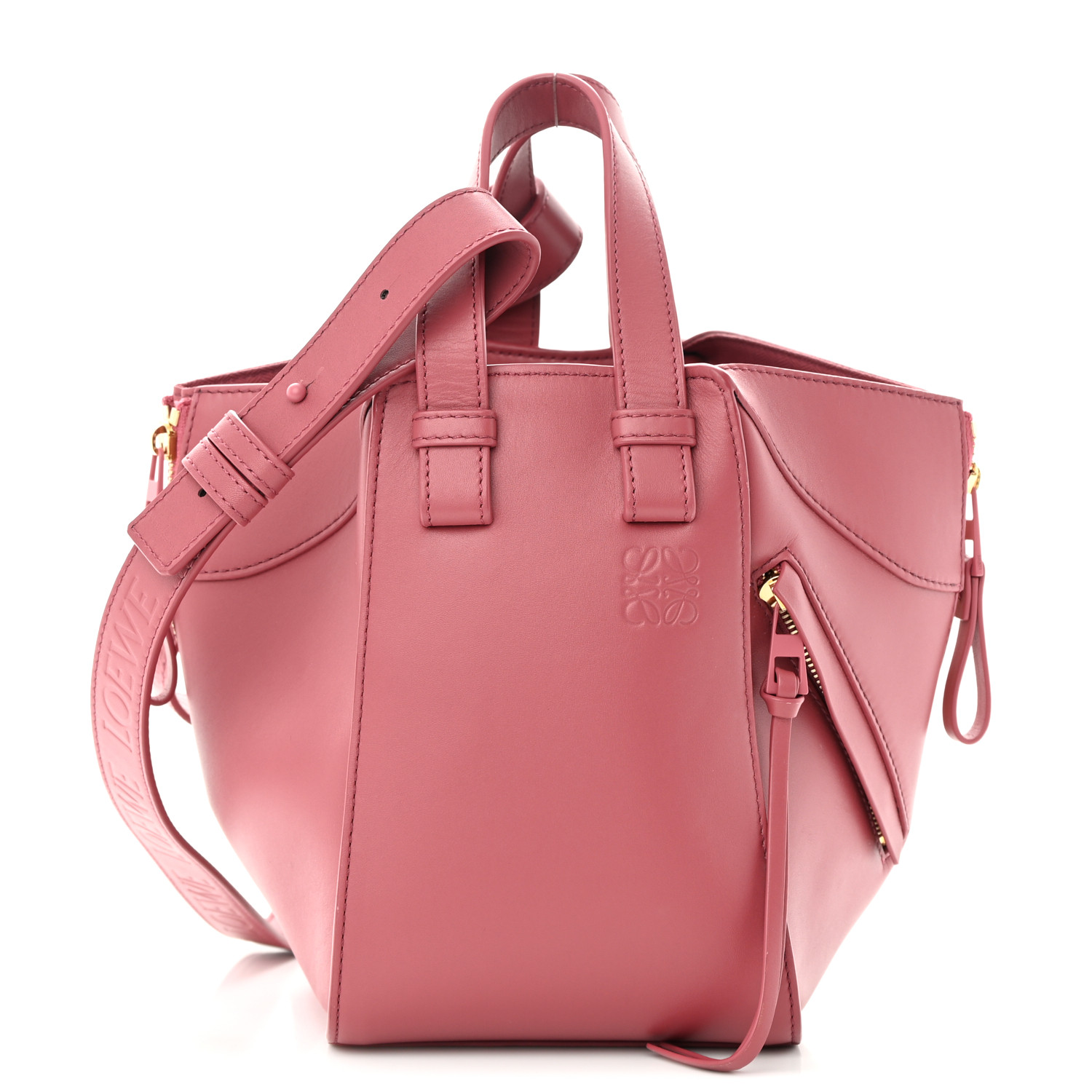 LOEWE Calfskin Compact Hammock Shoulder Bag in the color Plumrose by FASHIONPHILE