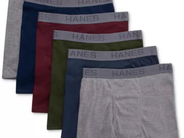 Hanes Men's Logo Boxer Briefs 6-Pack for $21 + free shipping w/ $25
