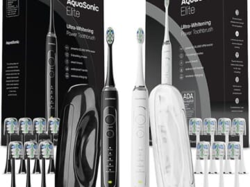AquaSonic Elite Duo Series Electric Toothbrush Set for $75 + free shipping