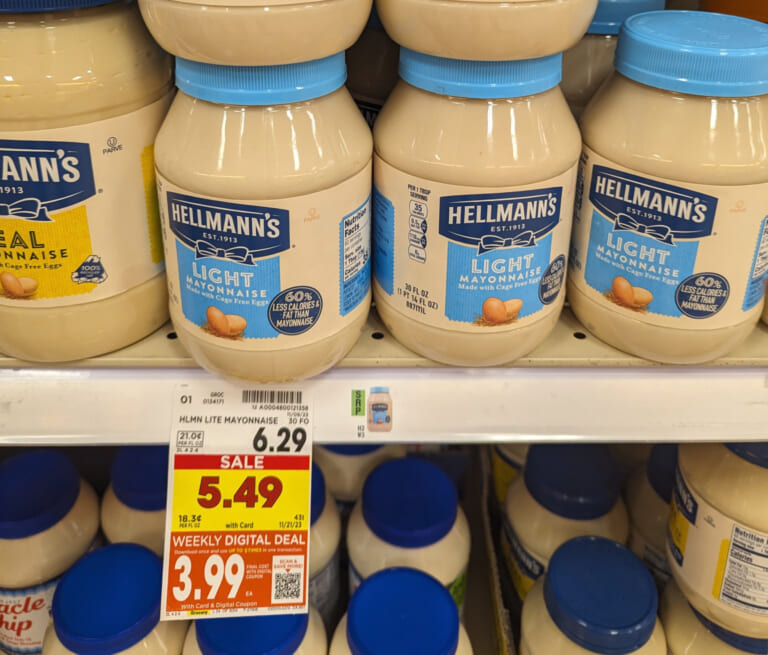 Hellmann’s Mayonnaise As Low As $3.99 At Kroger (Regular Price $6.29)