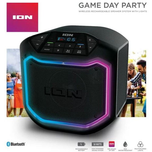 ION Audio Game Day Party Portable Bluetooth Speaker with LED Lighting $40 Shipped Free (Reg. $49)