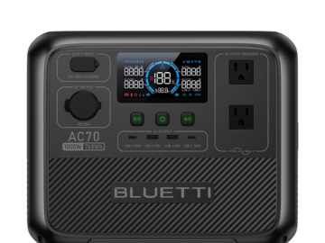 Bluetti AC70 1,00W Portable Power Station for $449 + free shipping
