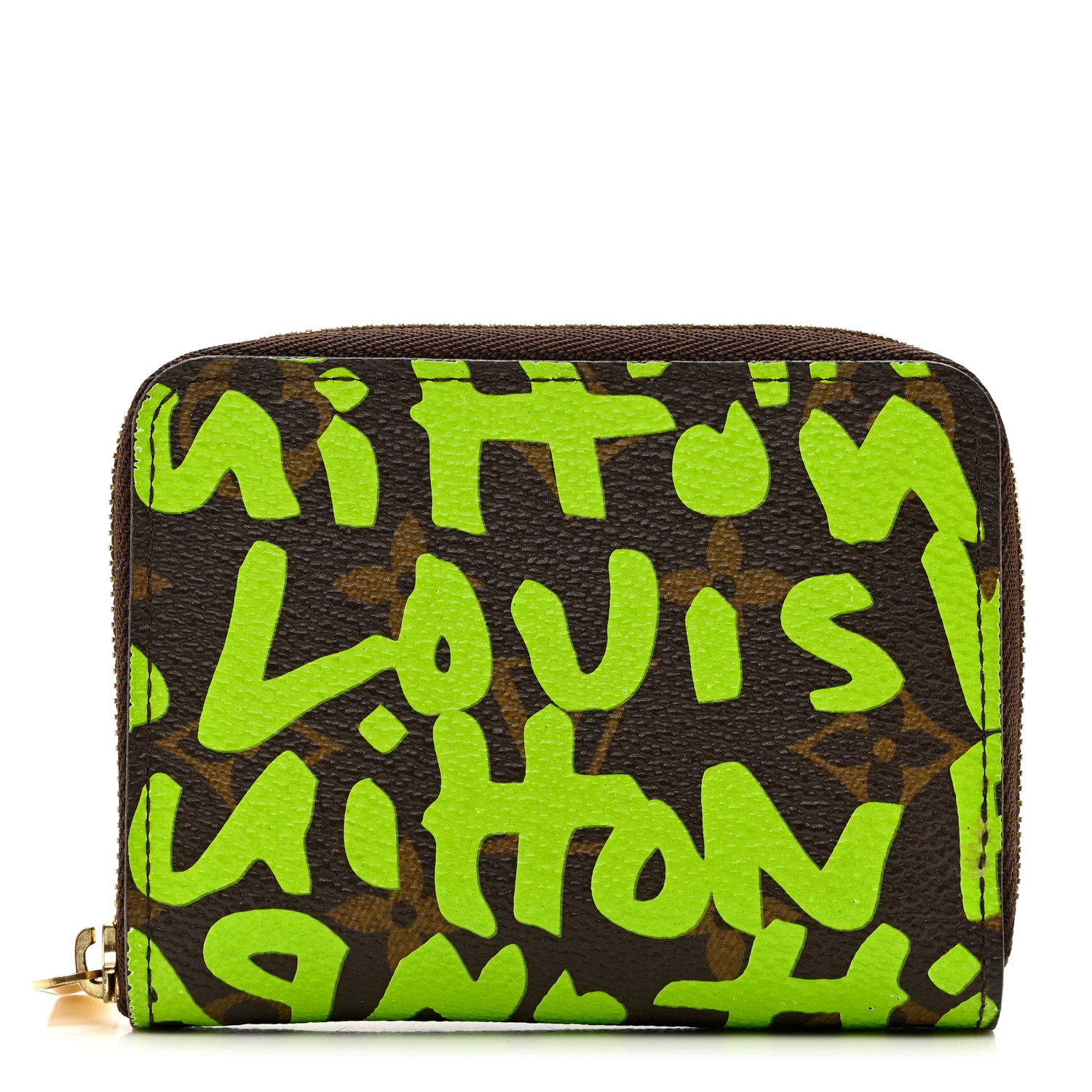 LOUIS VUITTON Monogram Graffiti Zippy Coin Purse Wallet Green front view image of LOUIS VUITTON Monogram Graffiti Zippy Coin Purse Wallet in the color green by FASHIONPHILE
