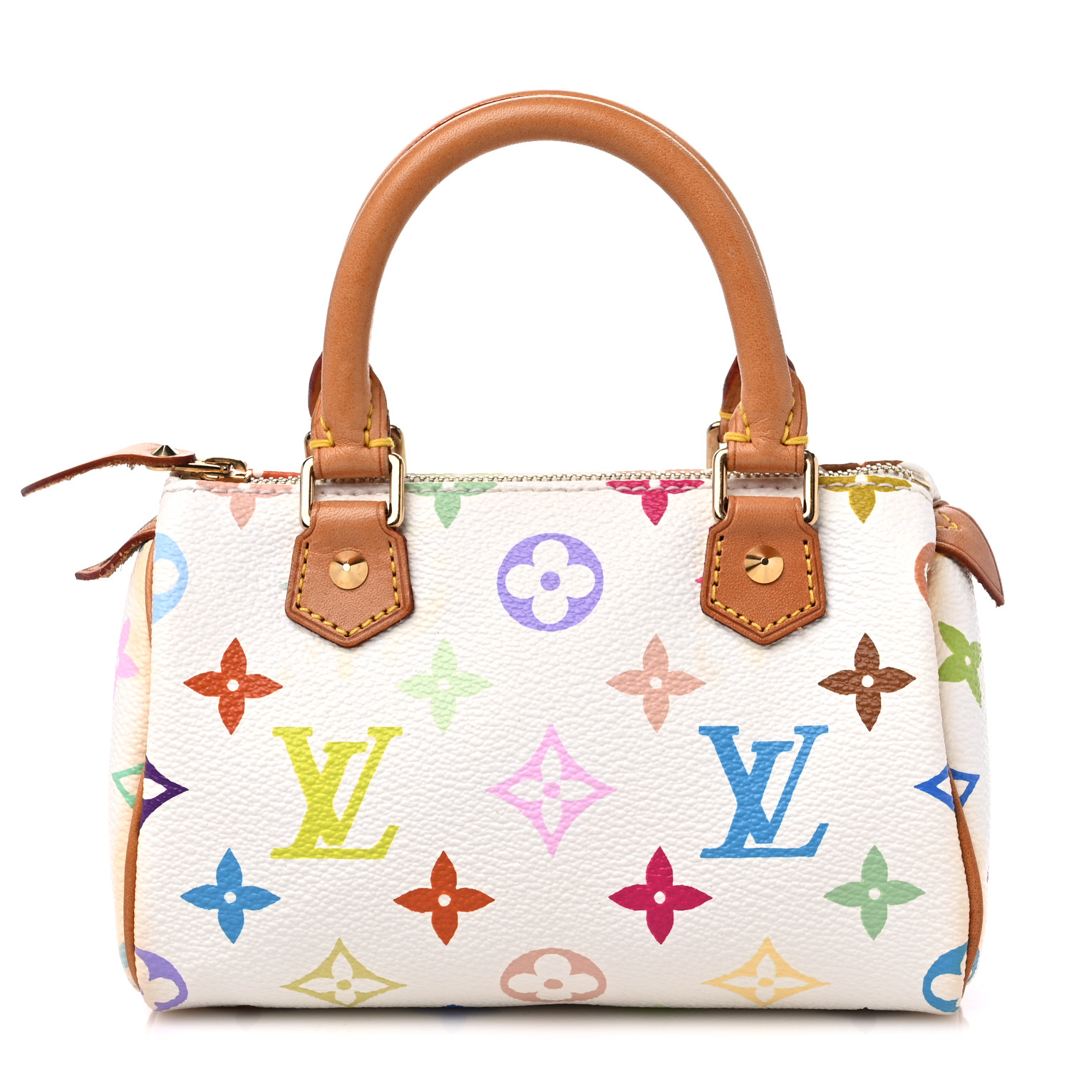 LOUIS VUITTON Monogram Multicolor Mini Sac HL Speedy White front view image of LOUIS VUITTON Monogram Multicolor Mini Sac HL Speedy White by FASHIONPHILE