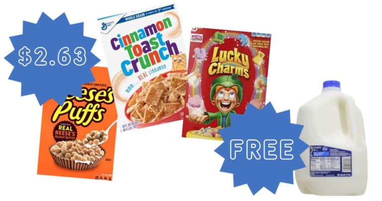 $2.63 General Mills Cereal & FREE Milk at Kroger!