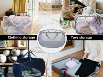 Make laundry day a breeze with Collapsible Laundry Basket, 70L for just $4.94 After Code (Reg. $8.99)