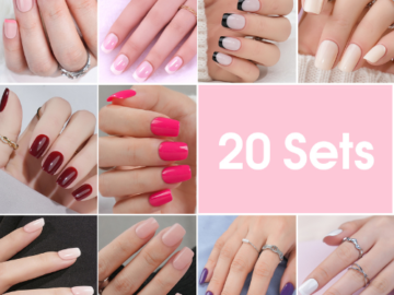 Same price on Black Friday!! Buy 1 Get 1 Free!! Jofay Fashion’s NEW Manicure Kit Short Press On Nails with Designs, Only $1.16~1.59/ set!! Easy to use home DIY nail salons, take them home!