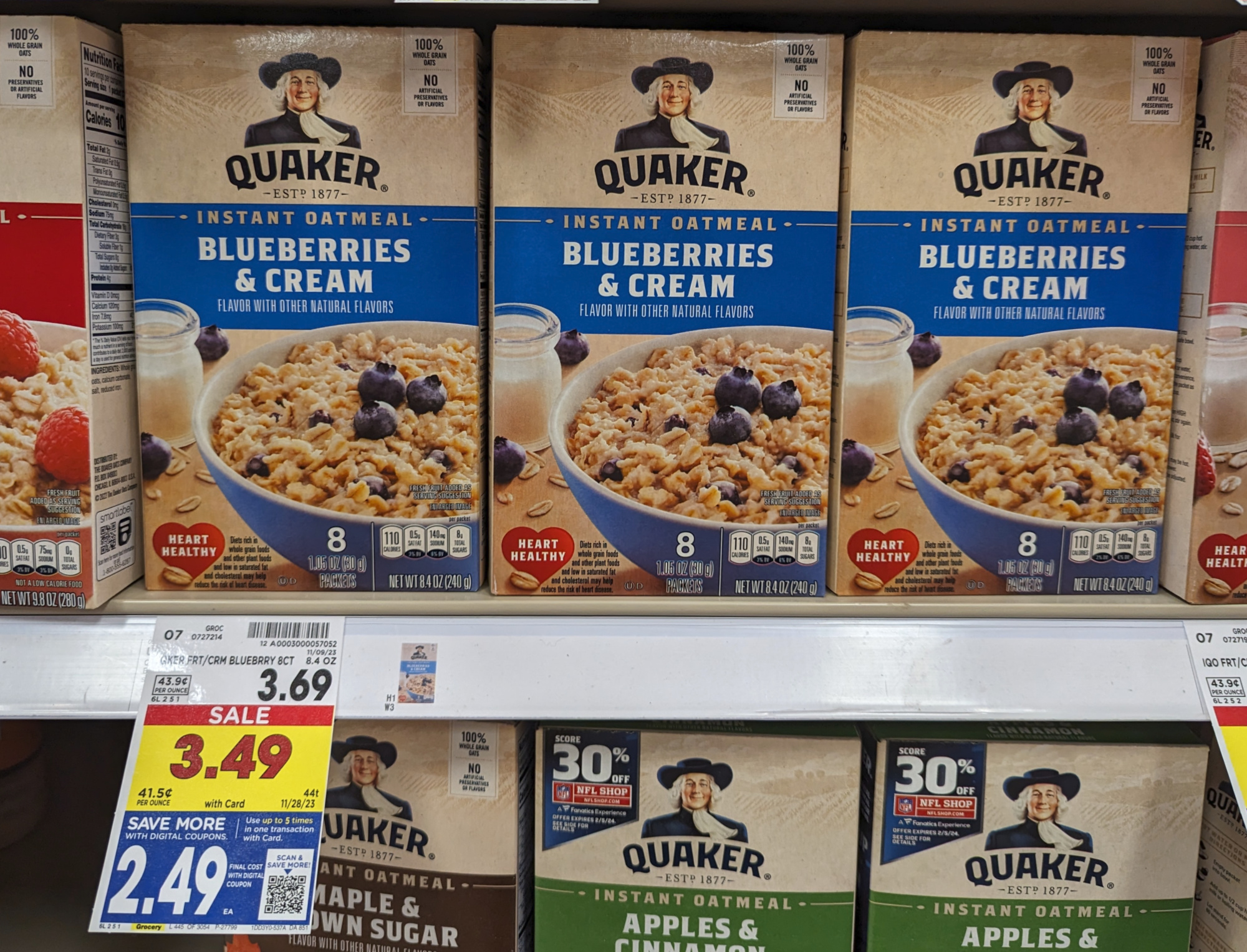 Quaker Instant Oatmeal As Low As $2.49 At Kroger
