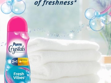 Purex Crystals 4-Pack In-Wash Fragrance & Scent Booster (Fresh Vibes) as low as $10.32 After Coupon (Reg. $24) + Free Shipping – $2.58/21 Oz Bottle