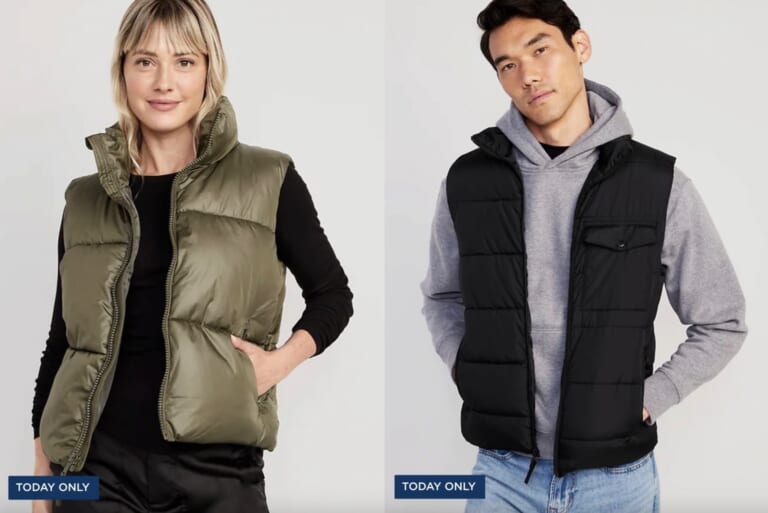 Old Navy Puffer Vests just $15 today!