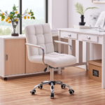 Amazon Black Friday! Enjoy the perfect combination of style and functionality with White Desk Chairs with Wheels/Armrests $58.02 Shipped Free (Reg. $95.58)