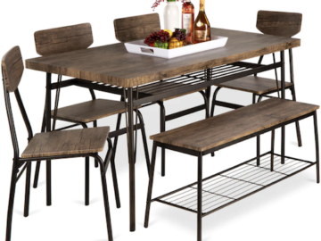 Modern 6-Piece Dining Set with Storage Racks