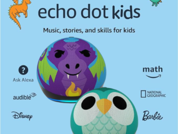 Amazon Black Friday! Kids Echo Dot 5 $27.99 (Reg. $60) – Dragon or Owl