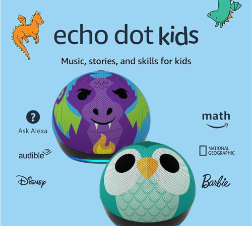 Amazon Black Friday! Kids Echo Dot 5 $27.99 (Reg. $60) – Dragon or Owl
