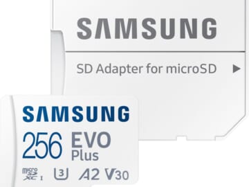 Samsung EVO Plus 256GB microSDXC UHS-I Memory Card w/ Adapter for $15 + free shipping