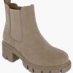 Mia Ivy Lug Sole Chelsea Boots in Stone Brus