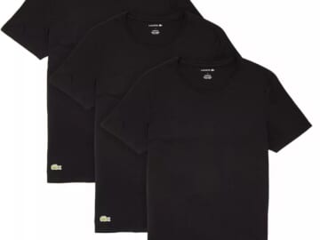 Lacoste Men's Essential Cotton Undershirt 3-Pack for $26 + free shipping