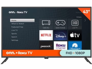 onn. 43” Class FHD (1080P) LED Roku Smart TV