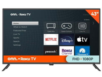 Onn 43" 1080p LED Roku Smart TV for $98 + free shipping