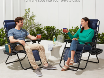 Set of 2 Adjustable Zero Gravity Patio Chair Recliners w/ Cup Holders $79.99 After Code (Reg. $100) + Free Shipping – In 20+ different colors! Best price in the last few years!