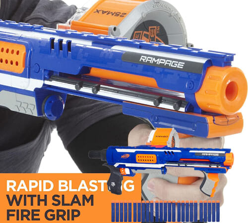 Amazon Black Friday! Nerf Rampage N-Strike Elite Toy Blaster $14.99 (Reg. $37) – w/ 25 Dart Drum Slam Fire & 25 Official Elite Foam Darts + More