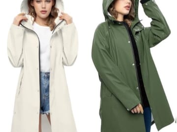 Amazon Black Friday! Women’s Hooded Long Rain Jacket $29.70 (Reg. $62) – Beige or Green, XL, XXL, L.L. Bean Lookalike!