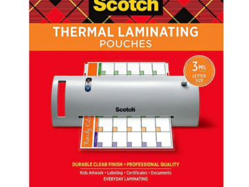 Amazon Black Friday! Scotch Thermal Laminating Pouches, 200-Pack $19.35 (Reg. $43.29) – 10¢/pouch!