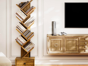 Pipishell Tree Bookshelf with Drawer