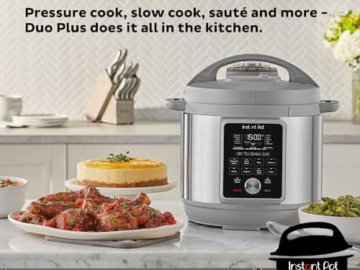 Instant Pot Duo Plus 6-Quart Whisper Quiet 9-in-1 Electric Pressure Cooker $79.95 Shipped Free (Reg. $150)