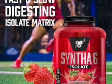 BSN 4.02-Lb SYNTHA-6 Whey Protein Isolate Powder, Strawberry Milkshake as low as $33.51 After Coupon (Reg. $75) + Free Shipping