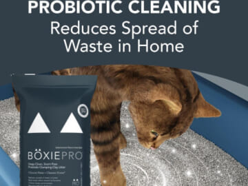 Amazon Black Friday! BoxiePro Deep Clean Probiotic Clumping Clay Cat Litter, Scent Free, 40 lb as low as $18.89 Shipped Free (Reg. $42)