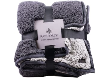 RainForest Sherpa Throw Blanket for $20 + free shipping