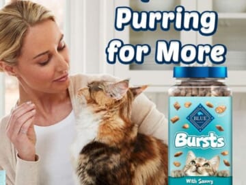 Amazon Cyber Monday! Blue Buffalo Bursts Crunchy Cat Treats, Seafood as low as $3.43/Tub when you buy 4 (Reg. $11.49) + Free Shipping