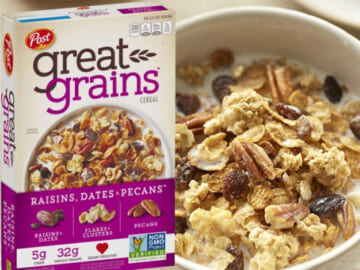 Post Great Grains Raisins, Dates & Pecans Whole Grain Breakfast Cereal, 16-Oz as low as $2.39 when you buy 4 (Reg. $9) + Free Shipping
