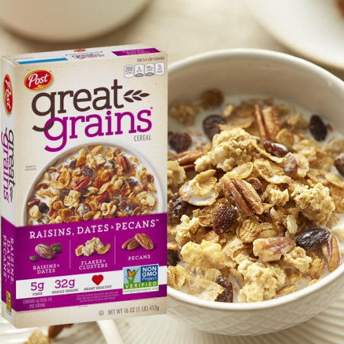 Post Great Grains Raisins, Dates & Pecans Whole Grain Breakfast Cereal, 16-Oz as low as $2.39 when you buy 4 (Reg. $9) + Free Shipping