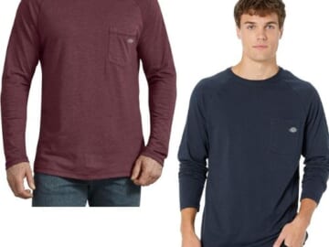 Amazon Cyber Monday! Dickies Men’s Temp-Iq Performance Cooling Long Sleeve T-Shirt $12 (Reg. $25) – Burgundy Heather or Dark Navy, S-3XL