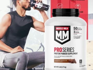 Muscle Milk Pro Series 50g Protein Powder, 5-Pound (Knockout Chocolate) as low as $23.19 After Coupon (Reg. $66.39) + Free Shipping
