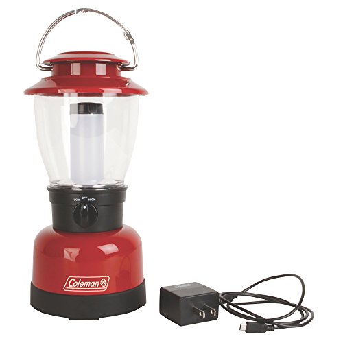 Coleman Classic Rechargeable 400 Lumens LED Lantern, Water-Resistant Lantern with USB Charging Port and Carry Handle, Great for Camping, Power Outage, Emergencies, & Home Use