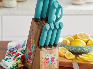 The Pioneer Woman Breezy Blossoms 11-Piece Stainless Steel Knife Block Set