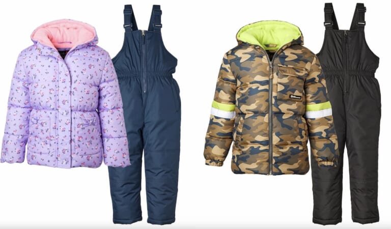Toddler & Kid’s Snowsuit & Puffer Coat Sets only $17.59 + shipping!