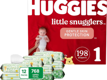 Amazon Cyber Monday! Huggies 198-Count Size 1 Baby Diapers & 768-Count Wipes Bundle $53.65 Shipped Free (Reg. $76)