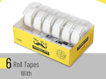 Mr. Pen 6-Pack Invisible Tapes with Dispenser as low as $3.79 Shipped Free (Reg. $5) – 76¢/Roll