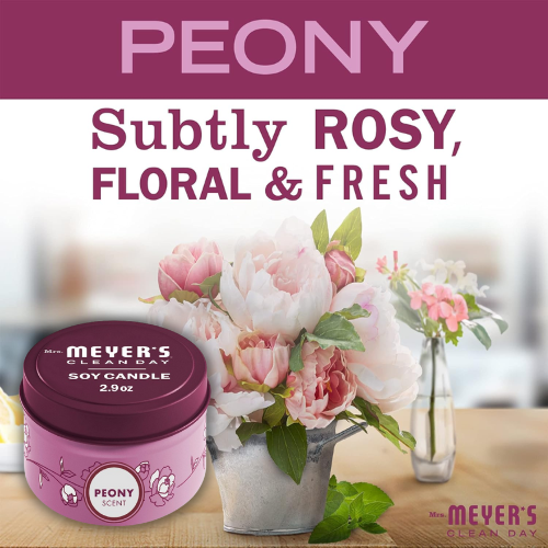 Amazon Cyber Monday! Mrs. Meyer’s Scented Soy Tin Candle, Peony Scent as low as $2.54 when you buy 4 (Reg. $5) + Free Shipping – 12-Hour Burn Time
