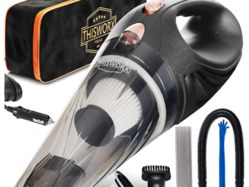 Amazon Cyber Monday! Car Vacuum Cleaner Kit $18.26 (Reg. $43)- With Attachments, 16 Ft Cord, and Bag