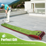 Level up your golf skills with Golf Putting Green Mat with Auto Ball Return for just $64.99 Shipped Free (Reg. $129.99)